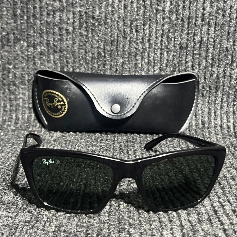 Vintage Ray Ban Sunglasses Men OS Black L1605 PQAS Bausch & Lomb Frame France